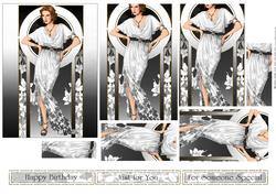 Art Deco Lady Elise (white) Pyramid