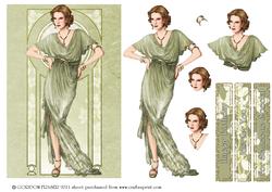 Art Deco Lady Elise (green)