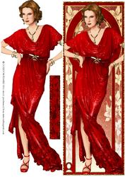 Art Deco Lady Elise (red) Large Dl