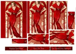 Art Deco Lady Elise (red) Pyramid