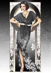 Art Deco Lady Elise (black) A4