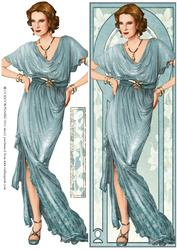 Art Deco Lady Elise (aqua) Large Dl