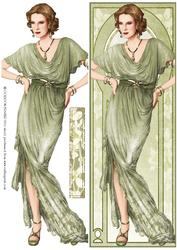 Art Deco Lady Elise (green) Large Dl