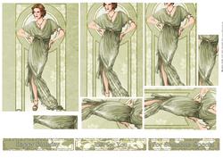 Art Deco Lady Elise (green) Pyramid