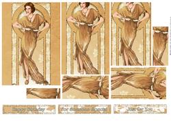 Art Deco Lady Elise (gold) Pyramid
