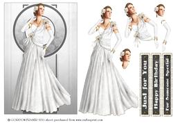 Art Deco Lady Rose (white)