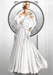 Art Deco Lady Rose (white) A4