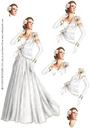 Art Deco Lady Rose (white) Decoupage Sheet