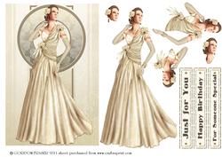 Art Deco Lady Rose (cream)