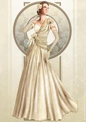 Art Deco Lady Rose (cream) A4