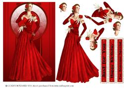 Art Deco Lady Rose (red)