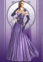 Art Deco Lady Rose (lilac) A4