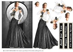 Art Deco Lady Rose (black)