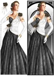 Art Deco Lady Rose (black) Large Dl