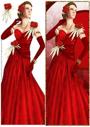 Art Deco Lady Rose (red) Large Dl
