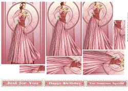 Art Deco Lady Rose (pink) Pyramid