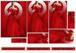 Art Deco Lady Rose (red) Pyramid