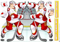 Ice Hockey Dude Shaped Card