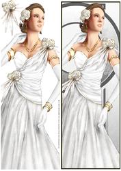 Art Deco Lady Rose (white) Large Dl