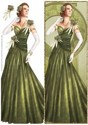 Art Deco Lady Rose (green) Large Dl