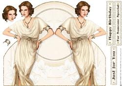 Art Deco Lady Elise (cream) Shaped Card