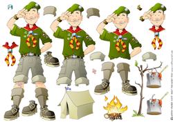 Cub/scout Dude (red & Yellow) Decoupage Sheet.