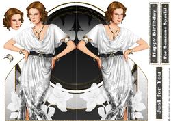 Art Deco Lady Elise (white) Shaped Card