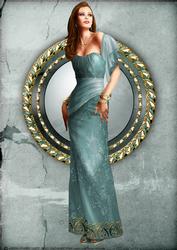 Art Deco Lady Pearl (aqua) A4