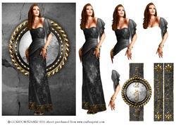 Art Deco Lady Pearl (black)