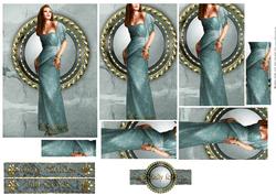 Art Deco Lady Pearl (aqua) Pyramid