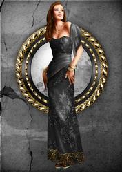 Art Deco Lady Pearl (black) A4