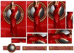 Art Deco Lady Pearl (red) Pyramid