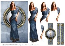 Art Deco Lady Pearl (blue)