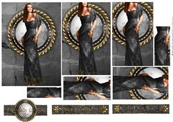 Art Deco Lady Pearl (black) Pyramid