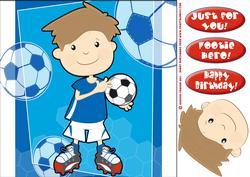 Football Boy Blue 8x8 Card