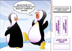 Penguin Biscuits! 8x8 Card