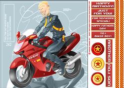 Biker Dude Red 8x8 Card