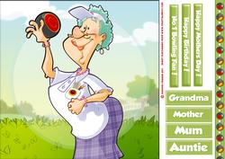 Lawn Bowls Lady 8x8 Card