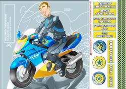 Biker Dude Blue 8x8 Card