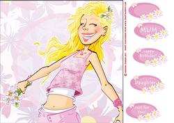 Pink Flower Girl 8x8 Card