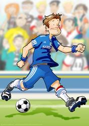 Football Dude Blue and White A4