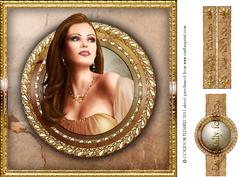 Art Deco Pearl Cameo 8x8 (gold)