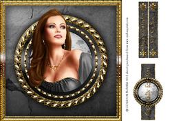 Art Deco Pearl Cameo 8x8 (black)
