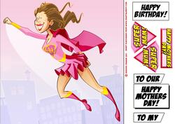 Supermum (pink) 8x8 Quick Card