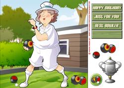 Lawn Bowls Lady Ii 8x8 Card