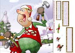 Christmas Crazy Golfer Dude 8x8 Quick Card