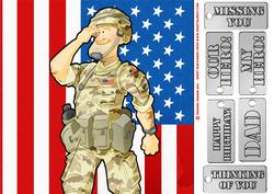 American Army Dude 8x8 Quick Card