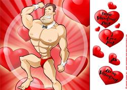 Valentines Day Dude Hunk 8x8 Quick Card