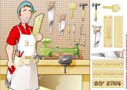 DIY Carpenter/joiner Dude 8x8 Quick Card
