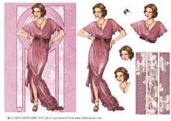 Art Deco Lady Elise (pink)